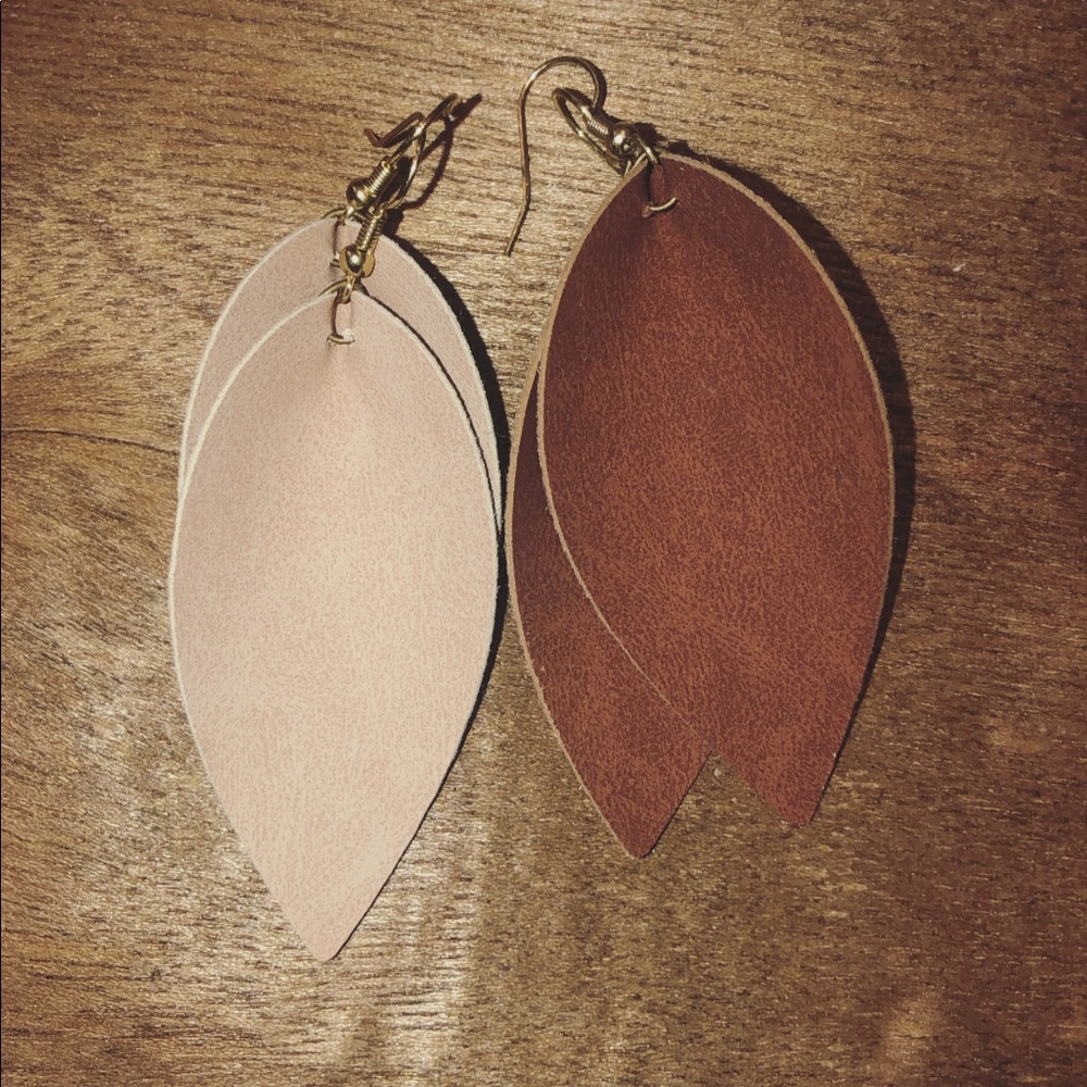 Faux suede leather earrings